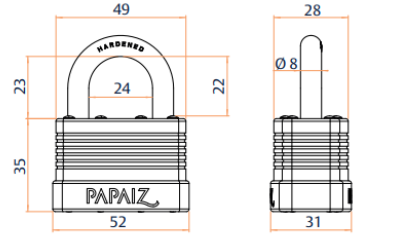 Cadeado de Aço Lâminado com Chaves 40mm Alta Proteção Papaiz